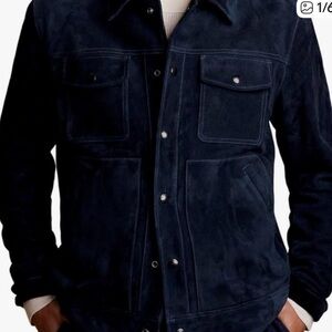 Men's Classic Navy Suede (100% leather) Jacket